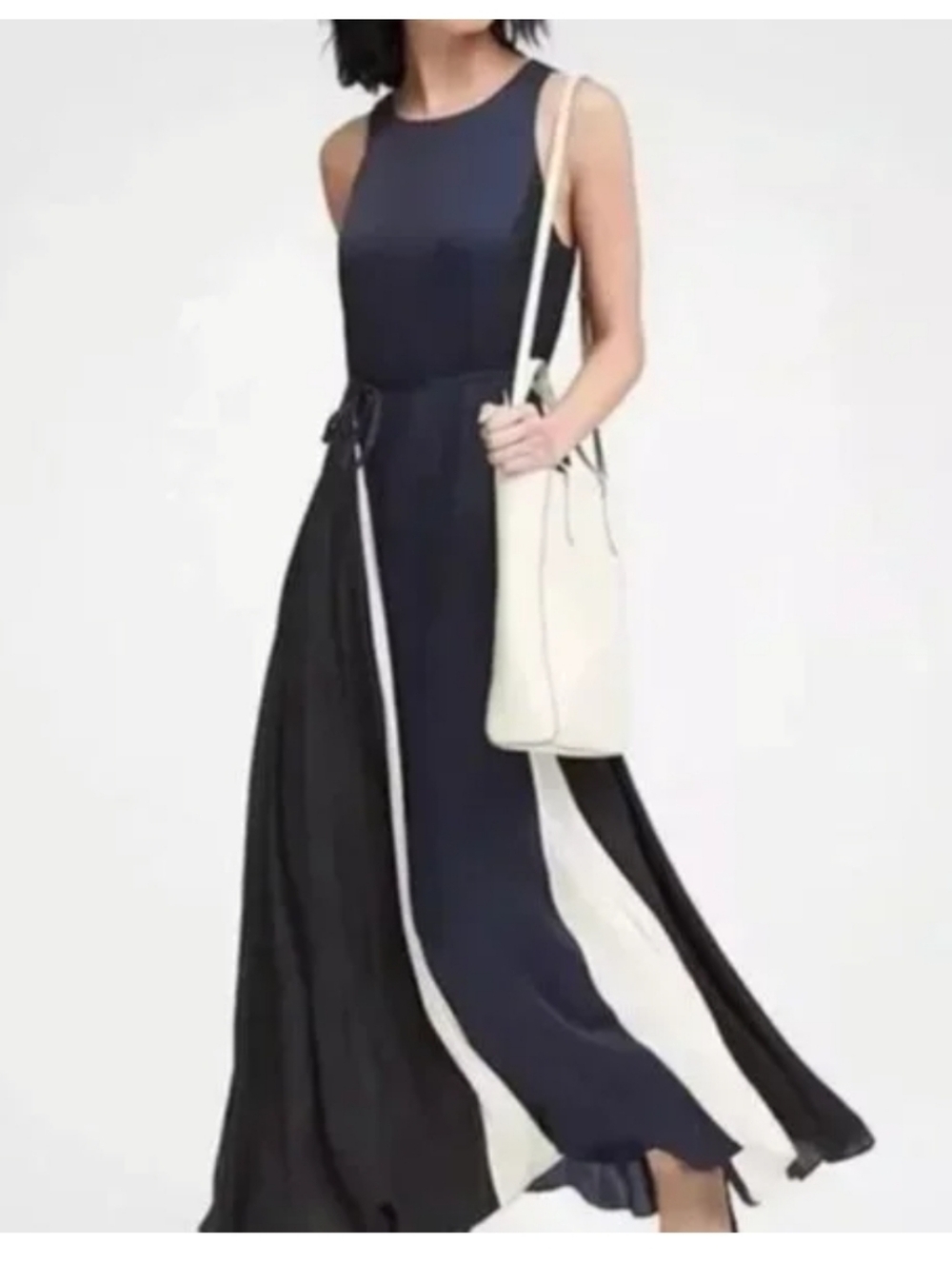 NWT Banana Republic Flowy Tie Waist Maxi Dress Size 6 - Picture 2 of 6